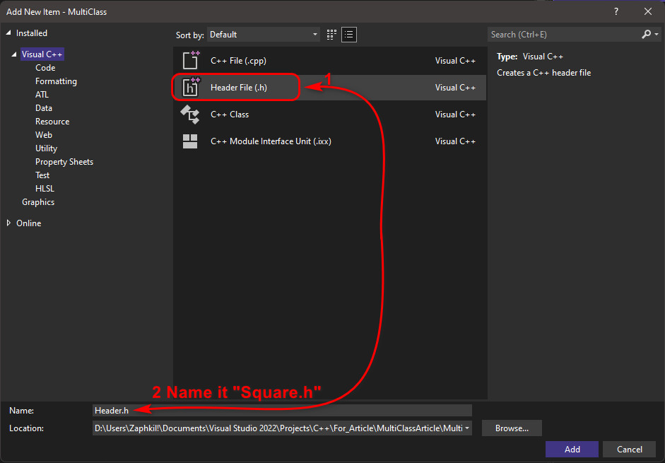 How to use multiple code files(Custom Headers and Source) in C++ for ...